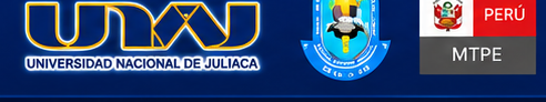 UNAJ — Universidad Nacional de Juliaca · Escudo institucional · PERÚ MTPE